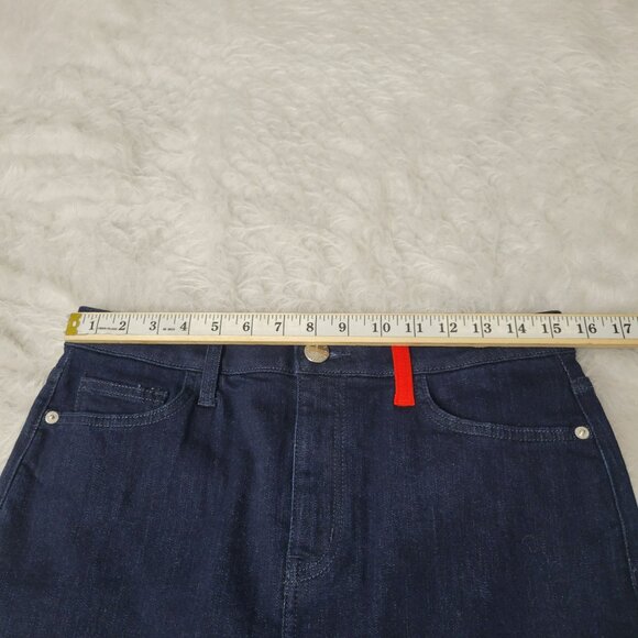Current/Elliot Dark Wash Blue Denim Red Pocket Mini Jean Skirt 30 - Picture 8 of 12
